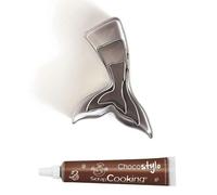 Stylo chocolat + 3 mini emporte-pièces inox Sirènes Youdoit