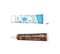 Stylo chocolat + Gel colorant alimentaire bleu