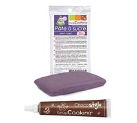 Stylo chocolat + Pâte à sucre lilas 100 g Scrapcooking