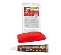 Stylo chocolat + Pâte à sucre rouge 100 g