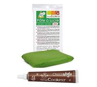 Stylo chocolat + Pâte à sucre vert foncé 100 g