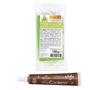 Stylo chocolat + Pâte à sucre vert prairie 100 g