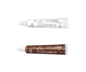 Stylo chocolat + Stylo glaçage blanc goût vanille