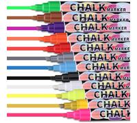 Stylo Craie Effacable Feutre pour Vitre Effacable, 6 MM Pointe, Marqueurs de Fenêtre - Lot de 12