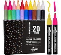 Stylo Craie Pour Tableau Noir Effacable, Marqueur Craie Effacable (Lot De 20), Feutre Craie Effaçable Pour Tableau Noir, Vitre, Fenêtre Et Ardoise - 6mm