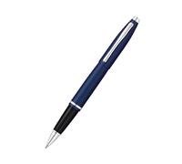 Stylo Cross Premium Calais bleu nuit métallisé mat dans un coffret cadeau haut d