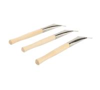 Stylo d' de Poterie Batik, Ensemble d'outils de Poterie Artisanale de Sculpture, Stylo à Dessin de Poterie Batik Multifonctionnel 3 Pièces en Acier Inoxydable et Bois de Hêtre