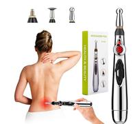 Stylo d'acupuncture électrique pour soulager la douleur, 3 têtes de massage et 9 niveaux d'intensité, écran LED pour thérapie méridienne du corps