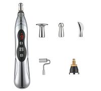 Stylo d'acupuncture électronique, masseur rechargeable USB à 9 vitesses, stylo vibrant pour soulager la douleur avec 5 têtes