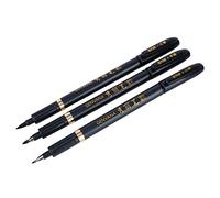 Stylo de Calligraphie Chinoise - Delaman Kit de 3 pcs Stylo-feutre avec Pointe Souple Encre Noire pour Signature Peinture Esquisse