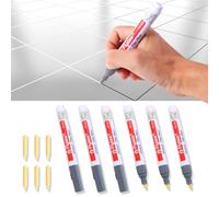 Stylo de Carrelage Gris Clair, 6 Pièces Blanchisseur Joint de Carrelage facile à appliquer, Stylos à Coulis de Réparation de Carrelage pour Joints de Carrelage de Cuisine et Salle de Bain