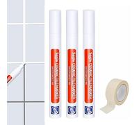 Stylo de Carrelage, Stylo joint carrelage blanc, Marqueur Joints, 3 Pièces Stylos à Coulis de Réparation de Carrelage pour carrelage mural sol salle de bain et cuisine joint de rénovation carrelage