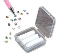 Stylo de cire rechargeable automatique, stylet Diamond Art, crayon de cire pour strass, stylo Wa-x rechargeable pour nail art, loisirs créatifs et projets d'ongles (recharges de cire blanche)