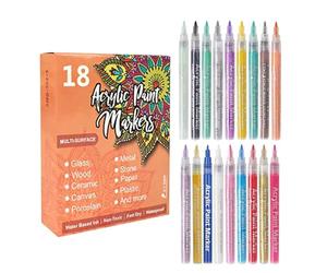 Stylo de coloriage à ongles - 18 couleurs à pointe fine durable | Pinceau à pointillés, outils de manucure portables pour salon, maison, fête, filles, femmes, adolescents, vacances, été, printemps