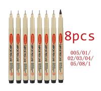 Stylo De Contour Manga D'art,Doublure De Pigment,Stylo Micron,Ensemble De Marqueurs,Ligne De Crochet,Stylo Illac Pour Croquis,Brosse Douce,Fournitures D'art - Type 8 Pcs Set