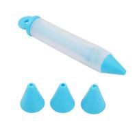 Stylo de décoration alimentaire en silicone avec 4 embouts pour chocolat, décoration de gâteaux (bleu)