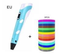 Stylo De Dessin 3D Bleu Impression Avec Câble USB Filament ABS 1.75mm Cadeau De Noël Et D'anniversaire Pour Bricolage Pour Enfants