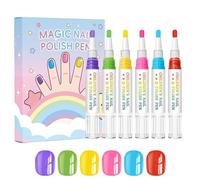 Stylo De Doodle Couleurs Pour Les Ongles 6 Couleurs Vives Et Amusantes,