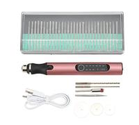 Stylo de gravure rechargeable USB, outil de précision portable sans fil à 3 vitesses avec kit d'accessoires de 30 pièces pour artistes, bricolage, gravure de bois de jade, (Or Rose)