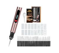 Stylo de gravure, sans fil portable - Outil de gravure et accessoire pour verre, adapté aux débutants, bricoleurs, artistes et ébénistes - Réchargeable avec 30 embouts (Rose)