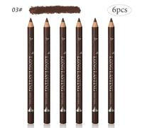 Stylo De Maquillage Professionnel Pour Les Yeux Pour Femme,Couleur Facile,Naturel,Noir,Marron,Cosmétique,Miles,6/12 Pièces.6pcs Brown 03.