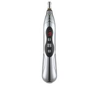 Stylo de massage électrique rechargeable à 5 têtes - 9 niveaux d’intensité - 5 têtes - rechargeable - Taille unique, Argent