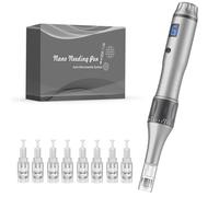 Stylo de Microneedling Dermapen Microneedling pour Visage Professionnel 6 Vitesses Réglables avec 8 Cartouches de Rechange,avec Écran LCD et Chargement Type-C, Cadeaux pour Femmes