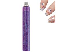 Stylo de Nail Art à 5 Pétales pour Fleurs en Un Coup,Pointe Fine de 1,8 mm,Nail Polish Pens,Dotting Tool,Outils Design Fleurs,Applicateur Strass et Manche en Acier Inoxydable,Nails Art DIY (Violet)