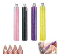 Stylo de Nail Art pour Fleurs à 5 Pétales - Outil pour Ongles en Acrylique avec Pointe à Bille en Acier Inoxydable - Création de Motifs Floraux en un Seul Geste - Idéal pour Débutants (4 pièce)
