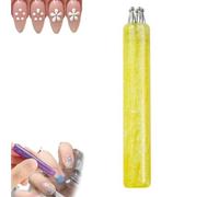 Stylo de Nail Art pour Fleurs à 5 Pétales - Outil pour Ongles en Acrylique avec Pointe à Bille en Acier Inoxydable - Création de Motifs Floraux en un Seul Geste - Idéal pour Débutants (Jaune)