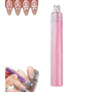 Stylo de Nail Art pour Fleurs à 5 Pétales - Outil pour Ongles en Acrylique avec Pointe à Bille en Acier Inoxydable - Création de Motifs Floraux en un Seul Geste - Idéal pour Débutants (Rose)
