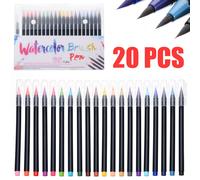 Stylo De Peinture À L'aquarelle, 20 Couleurs, Pinceaux Marqueurs De Dessin D'artiste, Ensemble Pour La Production De Cartes