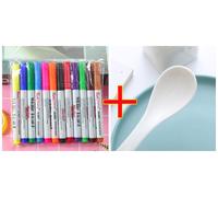 Stylo De Peinture À L'eau Magique Bricolage Pour Enfants,Dessin À L'eau,Marqueurs Flottants Pour Tableau Blanc,Stylo De Marquage Coloré,Jouets D'éducation Précoce - Type 12 Colors With Spoon