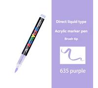 Stylo De Peinture Acrylique Liquide Droit,Marqueur Blanc,Pointe De Pinceau Pour Peinture Sur Roche,Pierre,Céramique,Verre,Tissu D'opathie,Or,Argent,16 Couleurs - Type Purple-1pcs