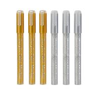 Stylo De Peinture Blanc 0.8mm Acrylique Blanc Or Argent Marqueur Permanent Pour Bois Roche Plastique Verre Pierre Métal Toile Fournitures D'art