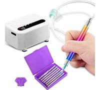 Stylo de peinture diamant électrique, ensemble de stylos de peinture diamant sous vide avec plateau de rangement, accessoires pour fixer des pierres AB sans cire, stylo diamant rechargeable
