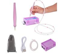 Stylo de peinture diamant rechargeable avec plateau de chargement USB et de rangement, outil d'art diamant électrique, peinture diamant stable, prise sous vide pour kits de peinture diamant 5D (rose