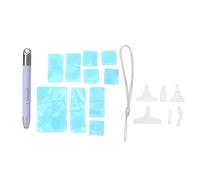 Stylo de Peinture Strass 5D, 20 Pièces Argile à Peindre, 6 Embouts de Rechange, Stylo Point Drill Violet - Lumière Intégrée, Rechargeable, Pour Loisirs Créatifs et Manucure