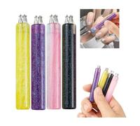 Stylo de pointillage à 5 pétales de fleur, outil de conception de fleur, outil de conception de fleur, pointe fine de 1,8 mm, pointes sphériques en acier inoxydable, outil de pointillage des ongles