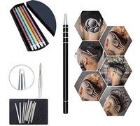 Stylo de rasage de cheveux Stylo de sculpture, stylo de lames de rasage de tatouage de cheveux multifonctionnel de bricolage pour le style de cheveux/sourcils/barbes raffinés (noir)