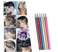 Stylo de Rasoir de Tatouage de Cheveux, Stylo de Sculpture de Cheveux de Conception de Coiffure en Acier Inoxydable, Tondeuse avec des pincettes et des Lames pour Le Rasage des Sourcils