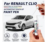 Stylo de retouche peinture pour RENAULT CLIO 1990-2025 - Outil de réparation des rayures de peinture automobile - Rouge flamme, blanc glacier, gris Rafale, bleu icône, noir Iconicblue