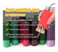 Stylo de soudage par points pour batterie au Lithium, pince de soudage professionnelle avec interrupteur de fin de course à double ressort pour Machine de soudage par points de (Rouge)