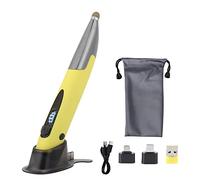 Stylo de Souris sans Fil Souris à Stylet de Poche Portable pour Ordinateur Portable PC avec Deux Boutons Droits des Deux côtés Convient pour Ordinateur Portable PC(Yellow)
