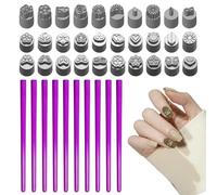 - Stylo de stamping en forme de fleur pour ongles - Outil pour femme - Différents designs - Outil pour libérer la créativité - Créez vos ongles