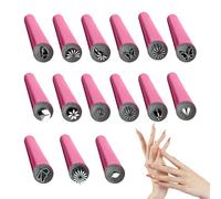 Stylo de tampon de fleur d'ongle, outil de tampon d'ongle, 15x outils de stylo de d'art avec 6 motifs différents, Tampon à ongles outil à ongles Graffiti Art outils de pointage de concep