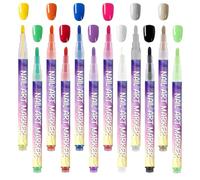 Stylo de vernis à ongles - 12 couleurs 3D - Marqueurs de dessin à ongles à séchage rapide - Outils d'art des ongles pour femme, salon, fête, mariage, voyage, manucure, festival décontracté