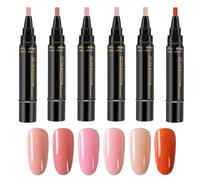 Stylo de vernis à ongles gel à séchage rapide, 6 couleurs de marqueurs de vernis à ongles pour peinture rapide, accessoires de vernis à ongles gel UV pour manucure professionnelle, ensemble de stylos
