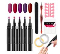 Stylo de vernis à ongles portable à séchage rapide, 5 couleurs de peinture à ongles avec pointe fine pour voyage, voyage d'affaires, fête, école, petite amie, épouse, amie, sœur, beauté