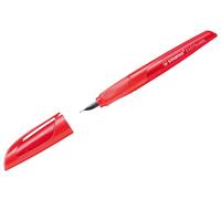 Stylo d'école avec plume standard M - STABILO EASYbuddy en corail/rouge - couleur d'écriture bleu (effaçable) - stylo individuel - cartouche incluse